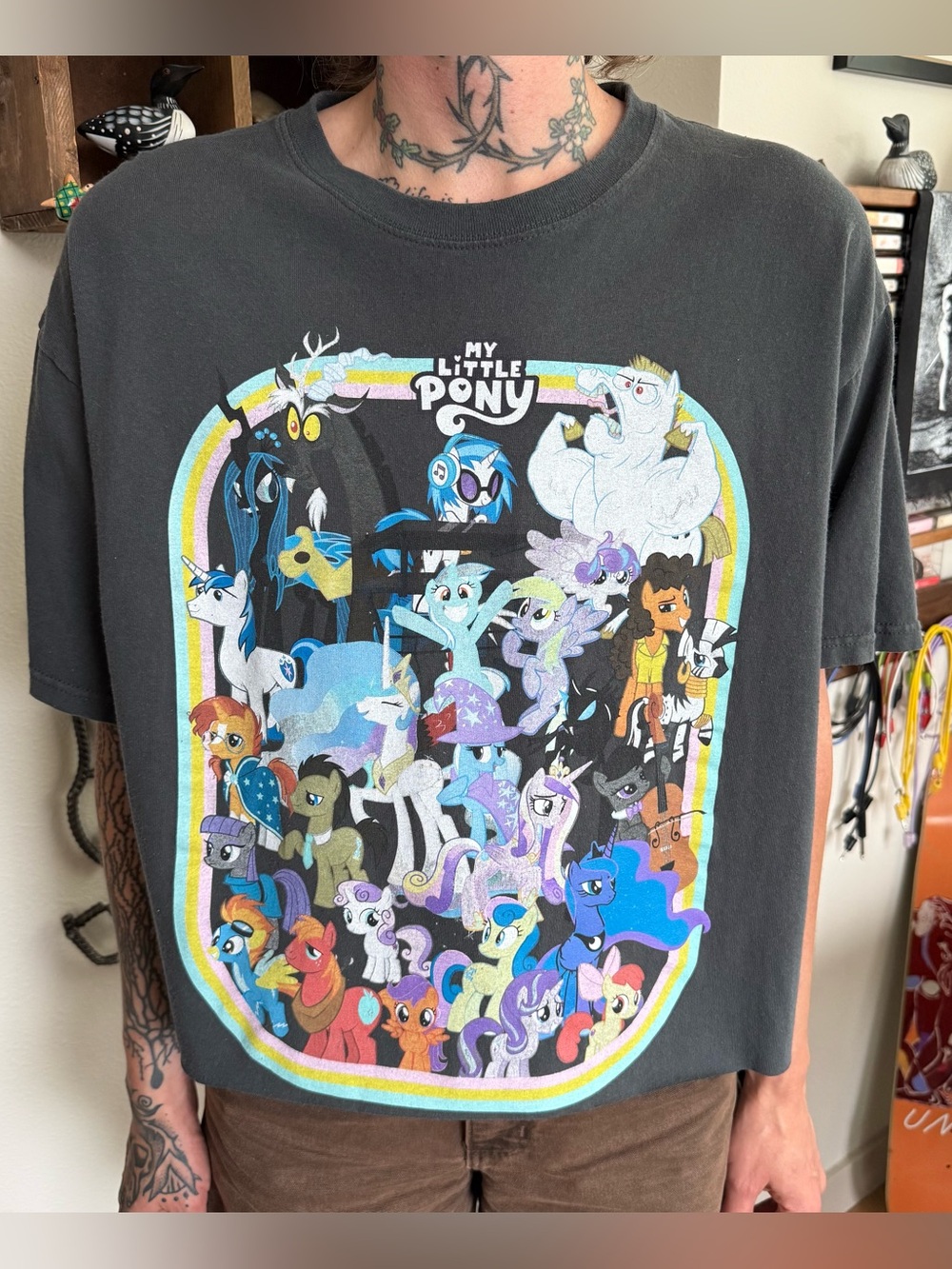 My Little Pony Cropped Boxy Black S/S Graphic Tee ~ Size XL